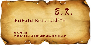 Beifeld Krisztián névjegykártya
